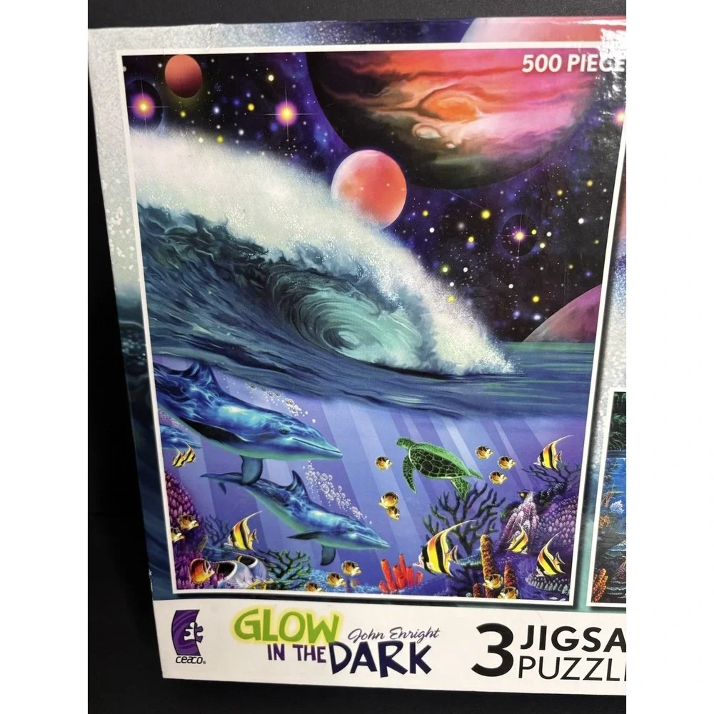 Ceaco Puzzles John Enright Glow In The Dark 3 Pack Puzzle 100 300 500 Pieces NEW